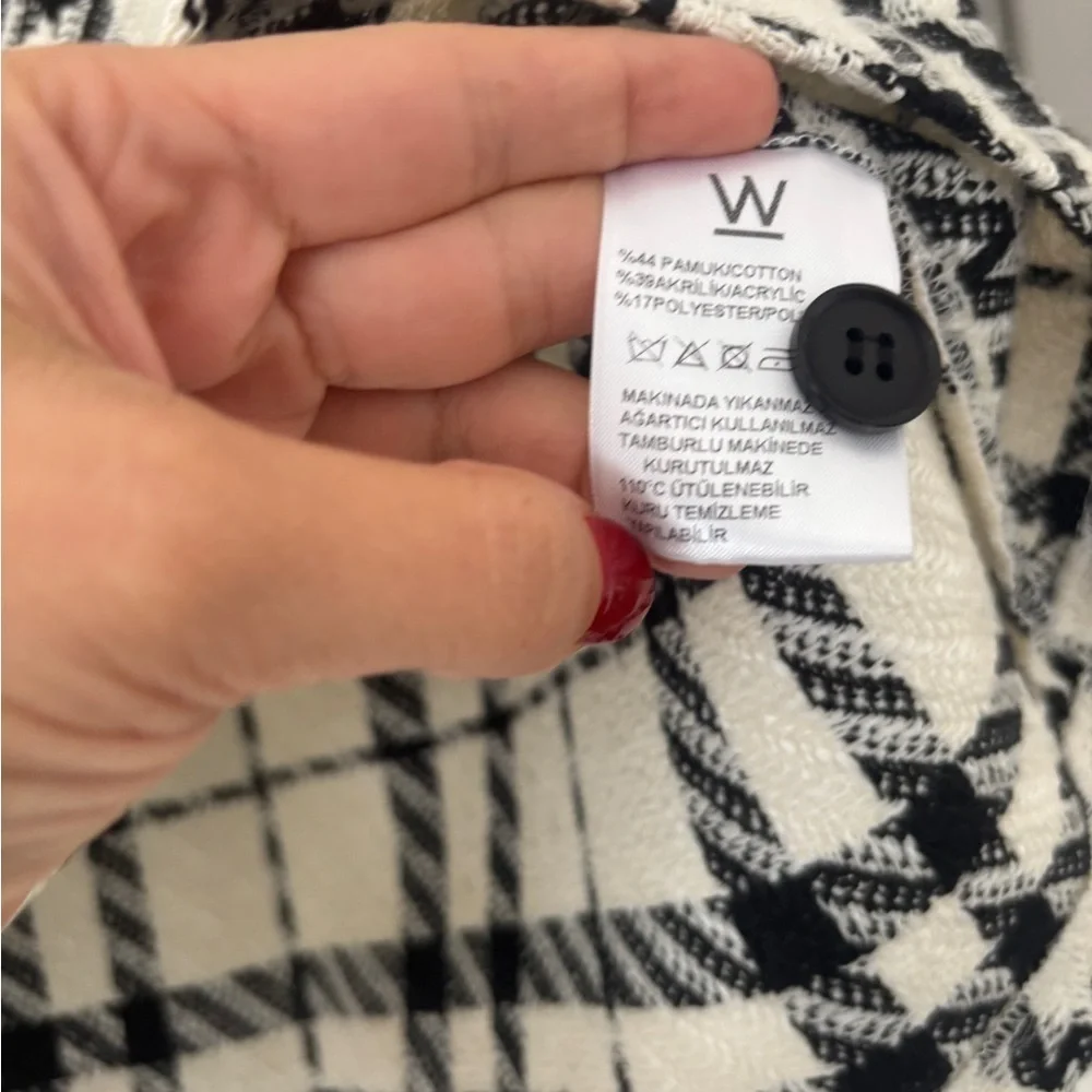 W Collection Elegant Houndstooth Mini Skirt Size 42